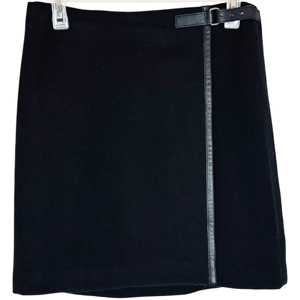 Lauren Ralph Lauren Black Wrap Skirt 6P Petite Wool Mini Equestrian Vintage Y2K‎